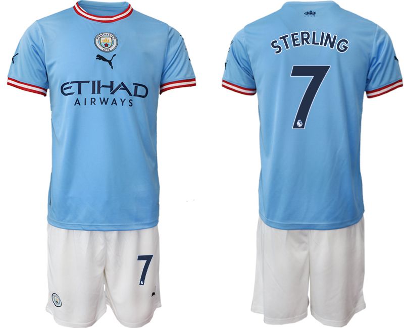 Men 2022-2023 Club Manchester City home blue #7 Soccer Jersey